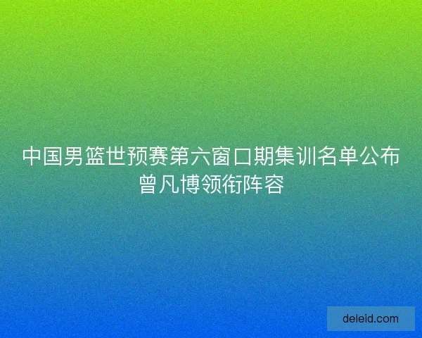 中国男篮世预赛第六窗口期集训名单公布曾凡博领衔阵容