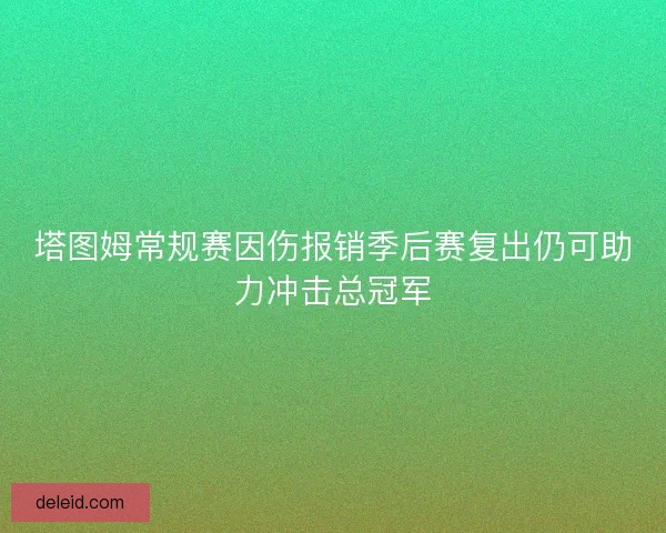 塔图姆常规赛因伤报销季后赛复出仍可助力冲击总冠军